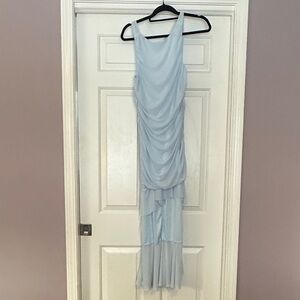 Elegant Light Blue Sleeveless Dress